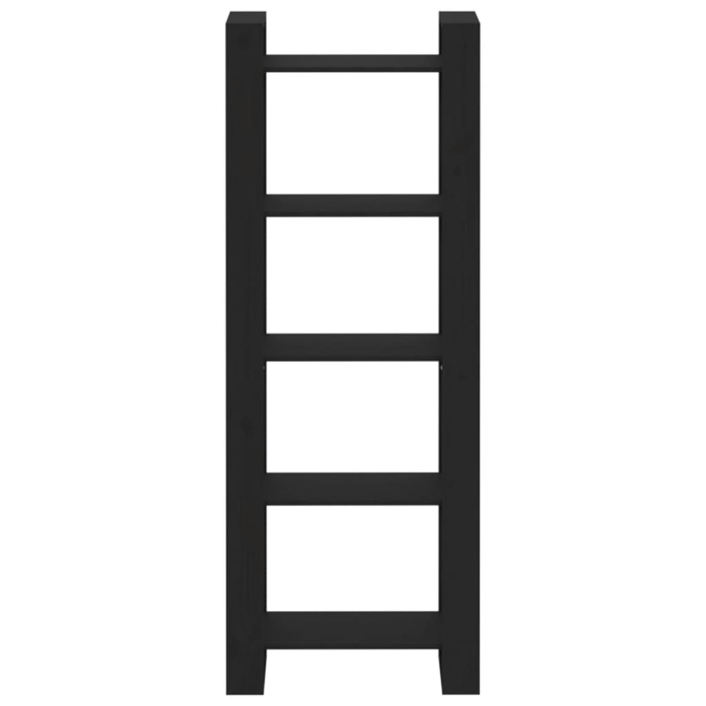 Boekenkast/kamerscherm 60x35x160 cm massief hout zwart is nu te koop bij PeponiXL, paradijselijk wonen!