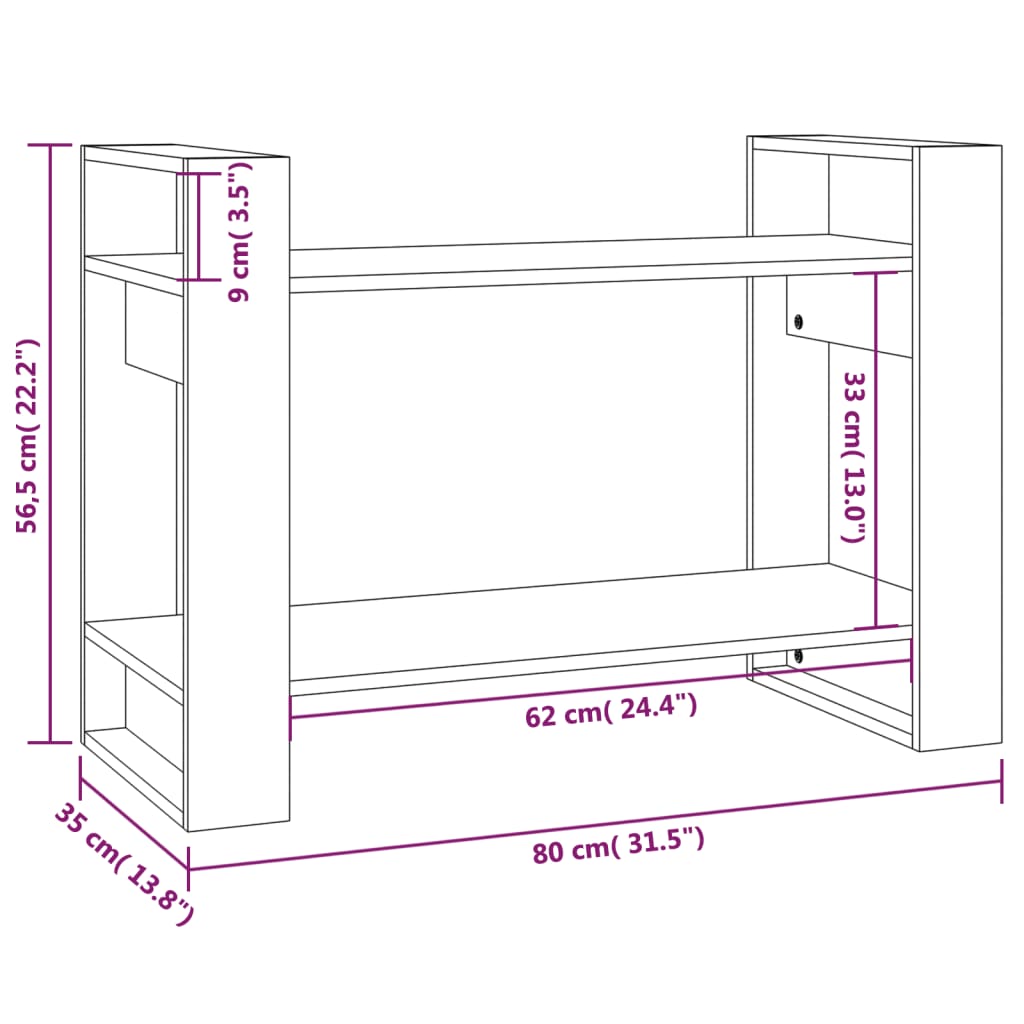 Boekenkast/kamerscherm 80x35x56,5 cm massief hout honingbruin is nu te koop bij PeponiXL, paradijselijk wonen!