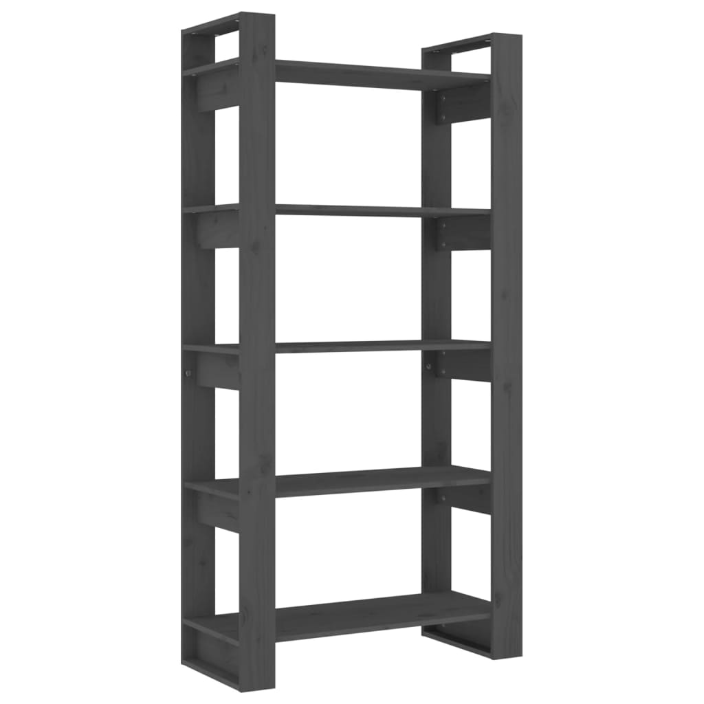 Boekenkast/kamerscherm 80x35x160 cm massief hout grijs is nu te koop bij PeponiXL, paradijselijk wonen!