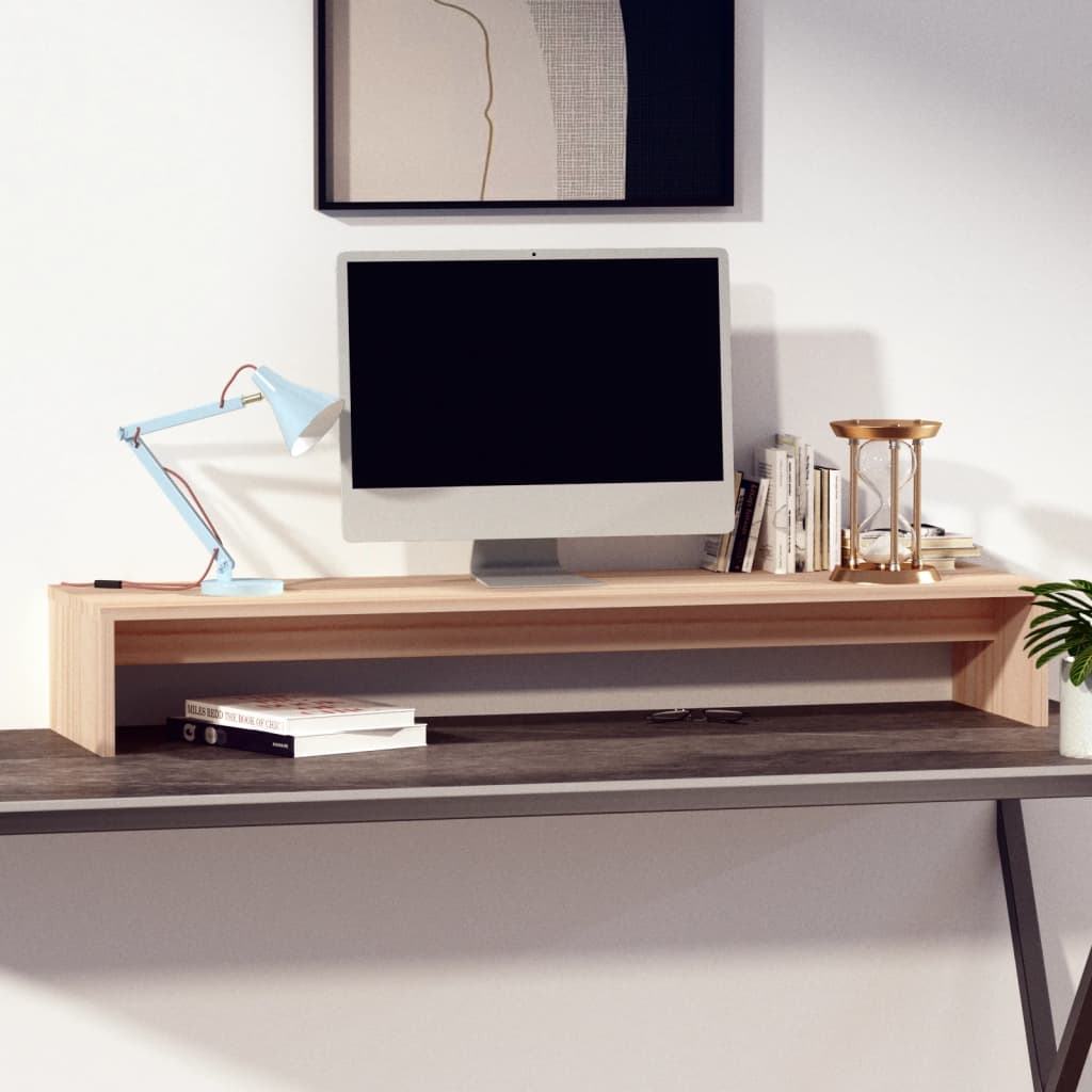 Monitorstandaard 100x27x15 cm massief grenenhout is nu te koop bij PeponiXL, paradijselijk wonen!
