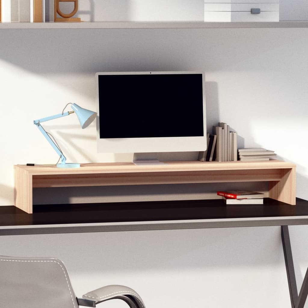 Monitorstandaard 100x27x15 cm massief grenenhout is nu te koop bij PeponiXL, paradijselijk wonen!