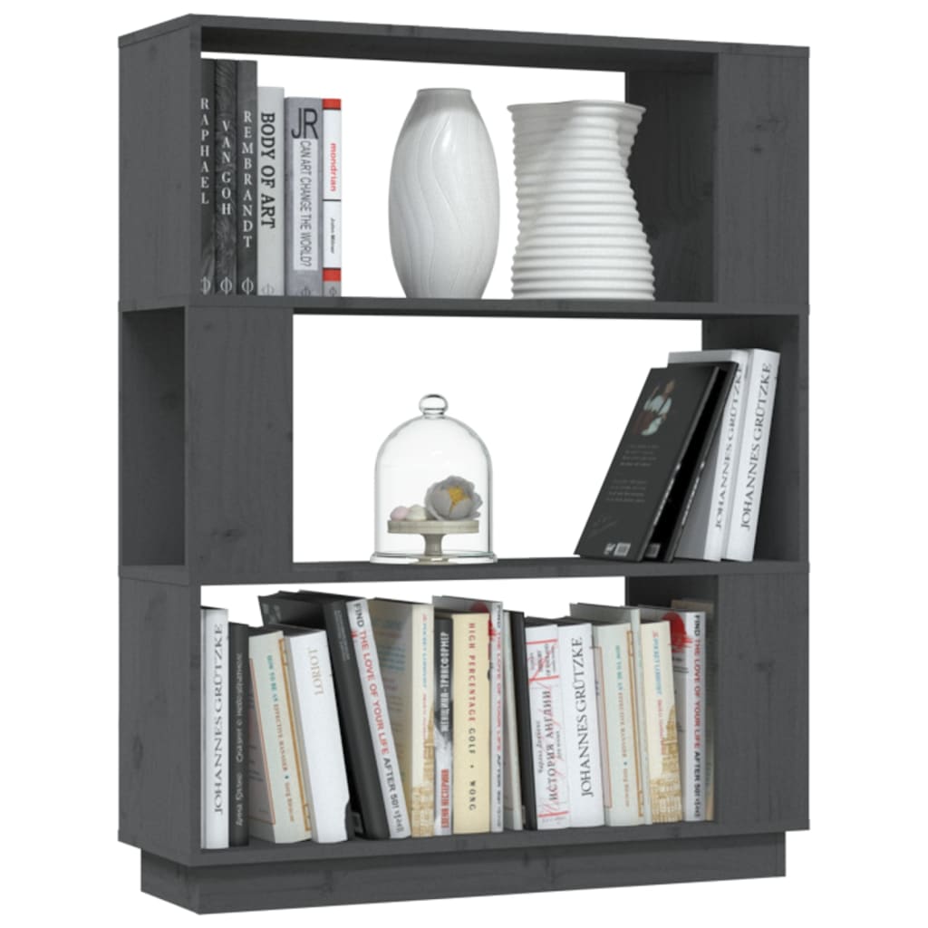 Boekenkast/kamerscherm 80x25x101 cm massief grenenhout grijs is nu te koop bij PeponiXL, paradijselijk wonen!