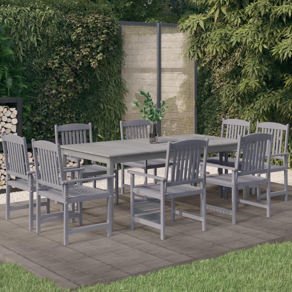 9-delige Tuinset massief acaciahout grijs is nu te koop bij PeponiXL, paradijselijk wonen!