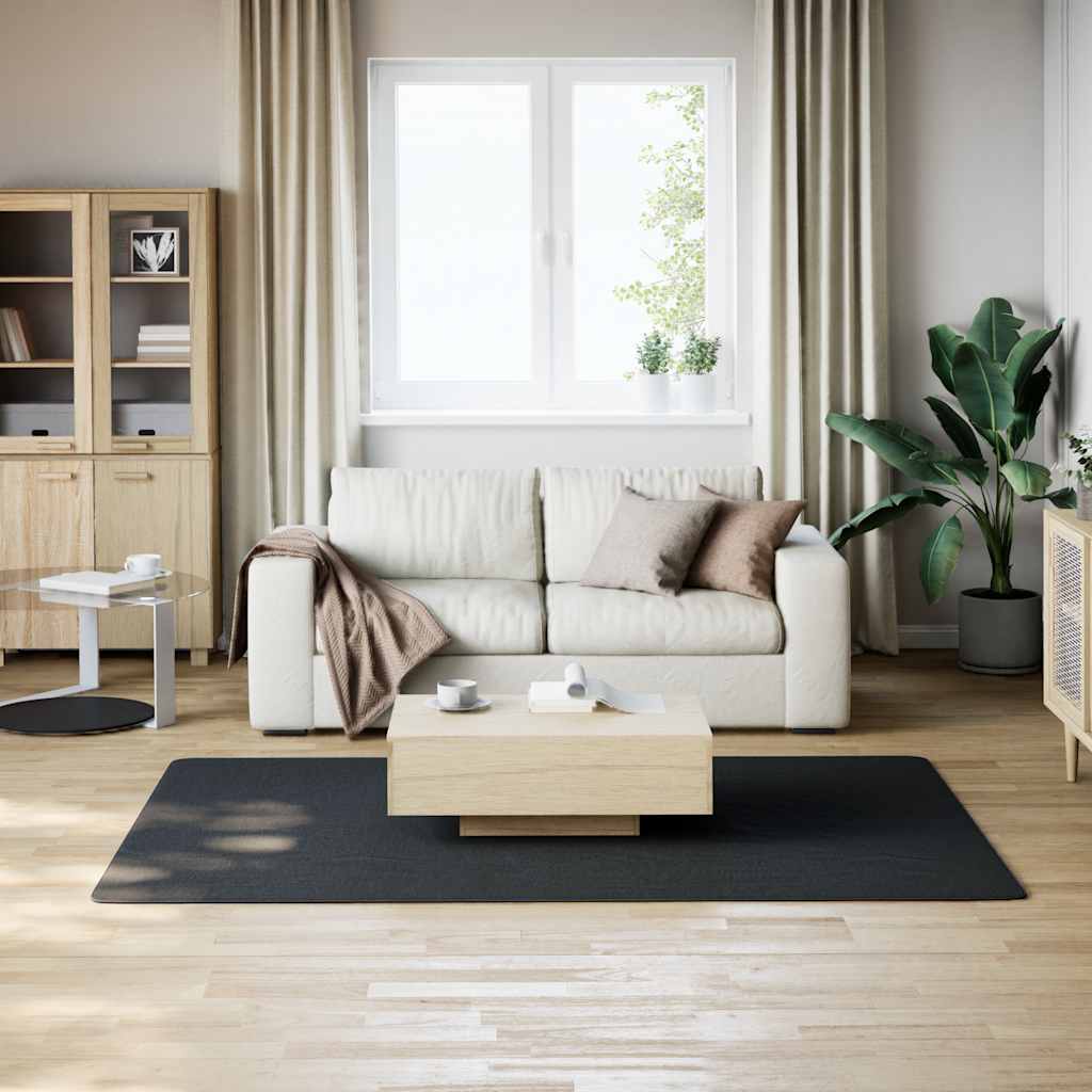 Vloerkleed wasbaar korte pool anti-slip 160x230 cm zwart is nu te koop bij PeponiXL, paradijselijk wonen!