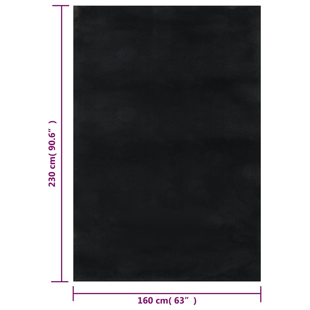 Vloerkleed wasbaar korte pool anti-slip 160x230 cm zwart is nu te koop bij PeponiXL, paradijselijk wonen!