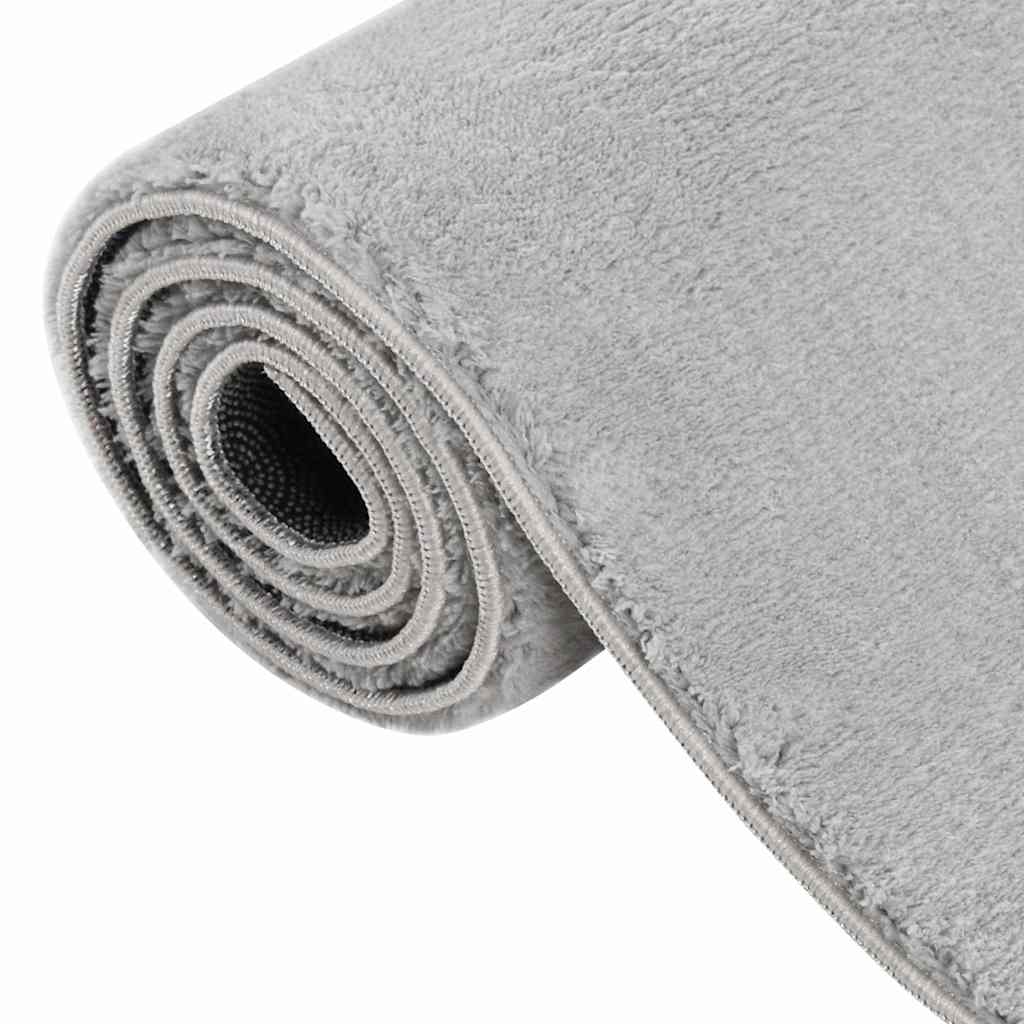 Vloerkleed wasbaar korte pool anti-slip 160x230 cm grijs