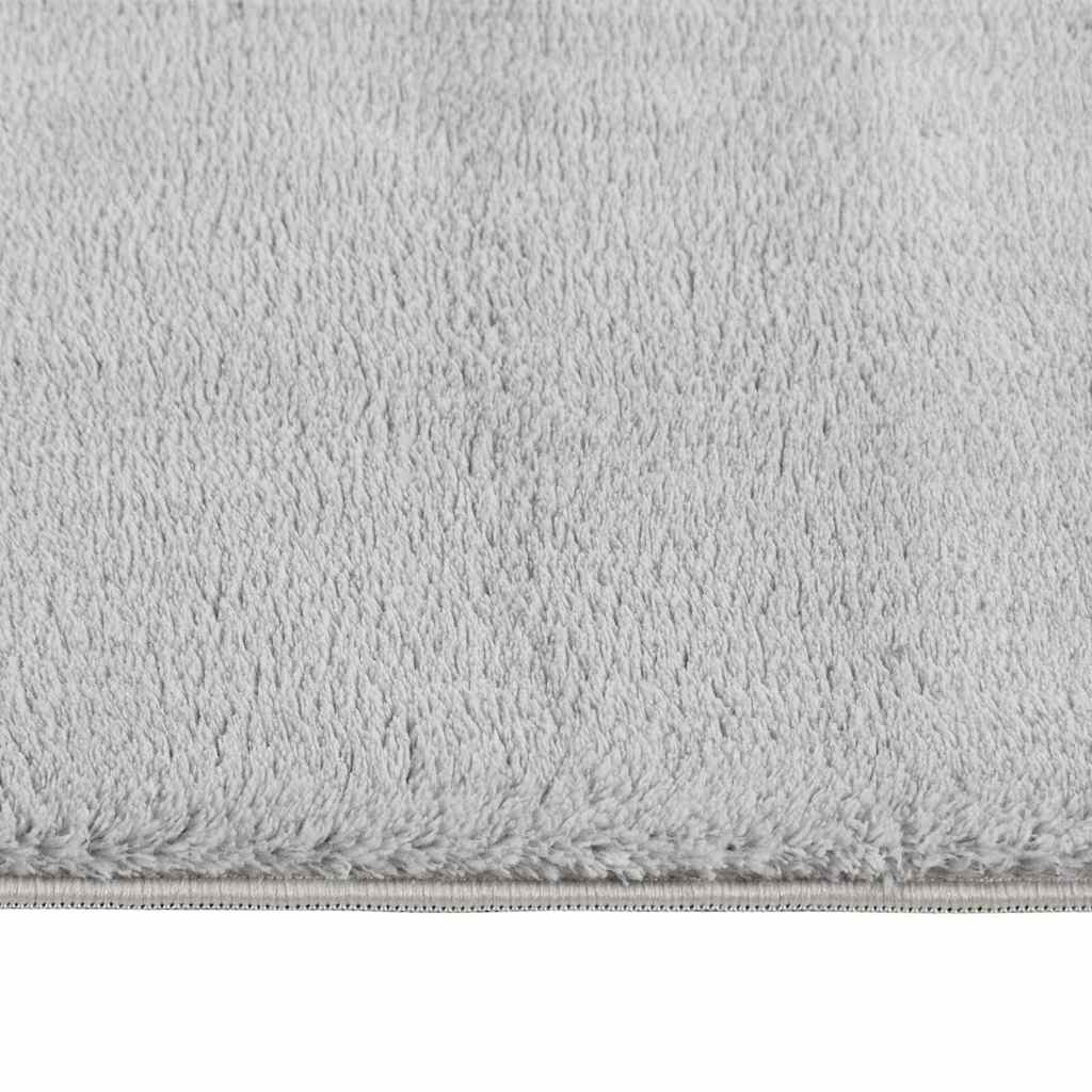Vloerkleed wasbaar korte pool anti-slip 160x230 cm grijs