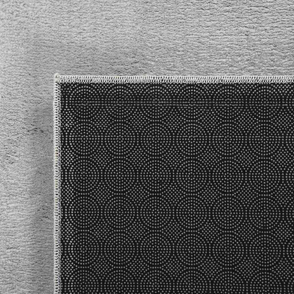 Vloerkleed wasbaar korte pool anti-slip 160x230 cm grijs
