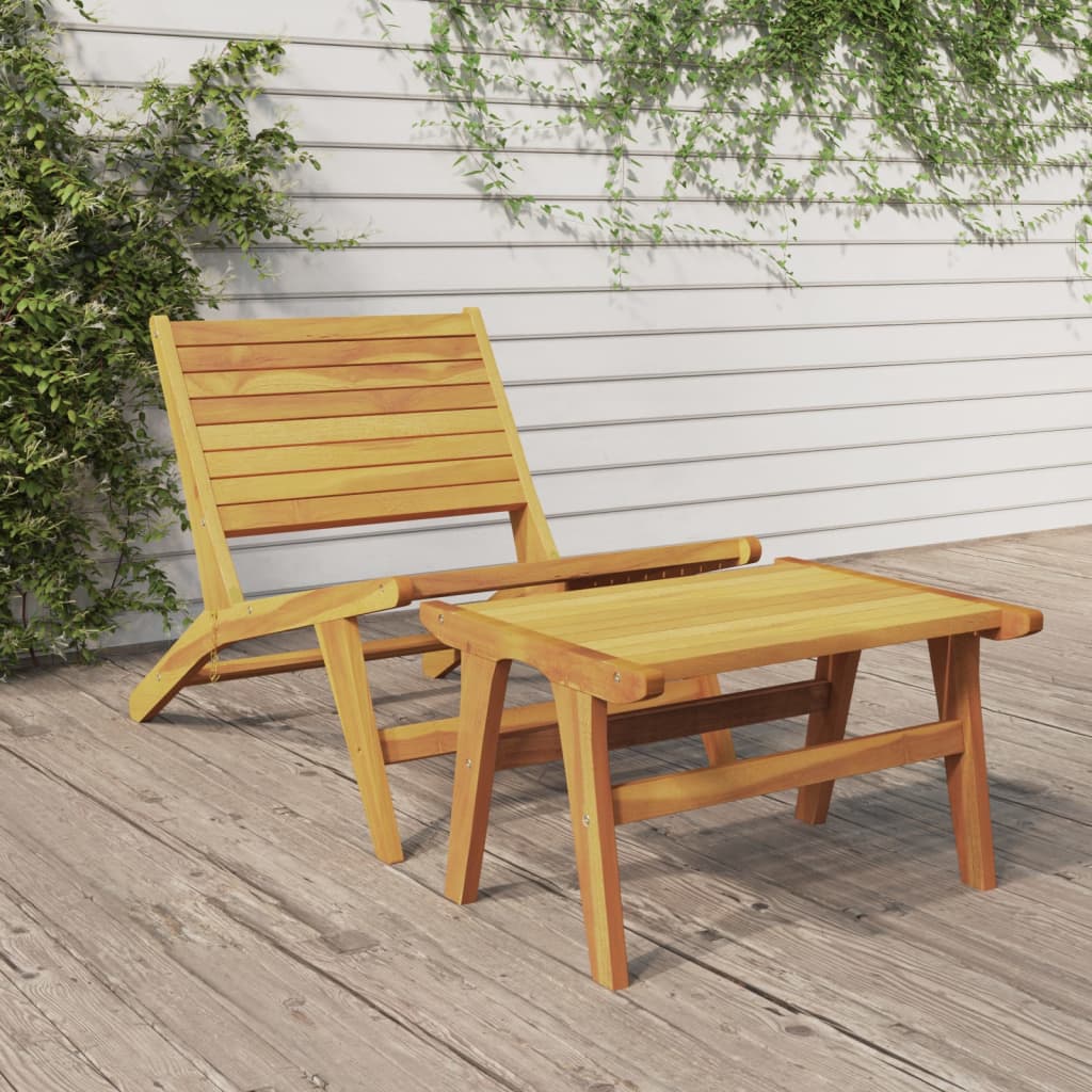 Tuinstoel met voetensteun massief teakhout is nu te koop bij PeponiXL, paradijselijk wonen!