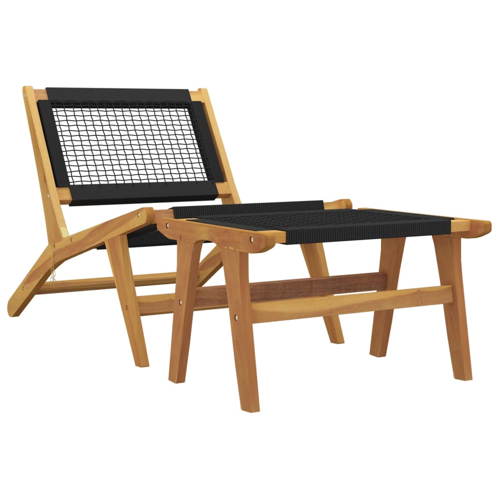 Tuinstoel met voetensteun massief teakhout en polyester is nu te koop bij PeponiXL, paradijselijk wonen!