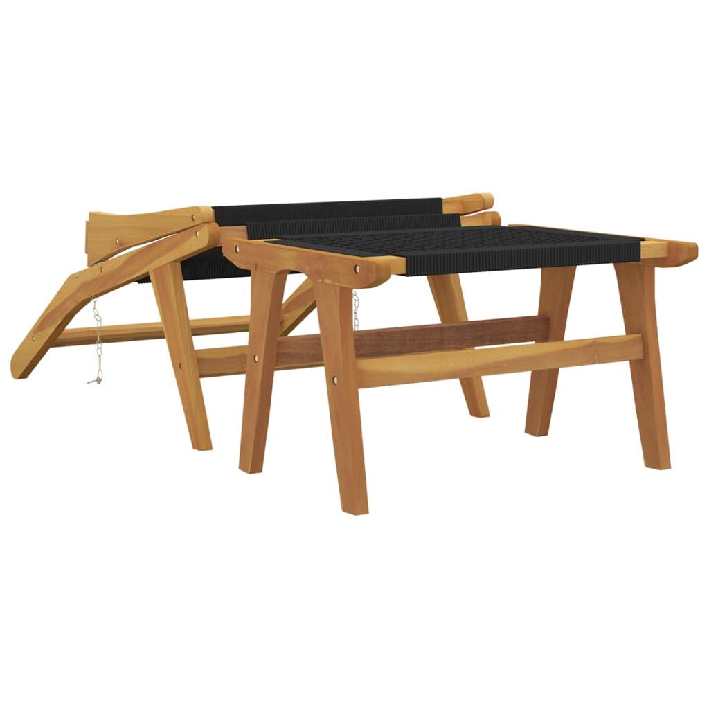 Tuinstoel met voetensteun massief teakhout en polyester is nu te koop bij PeponiXL, paradijselijk wonen!