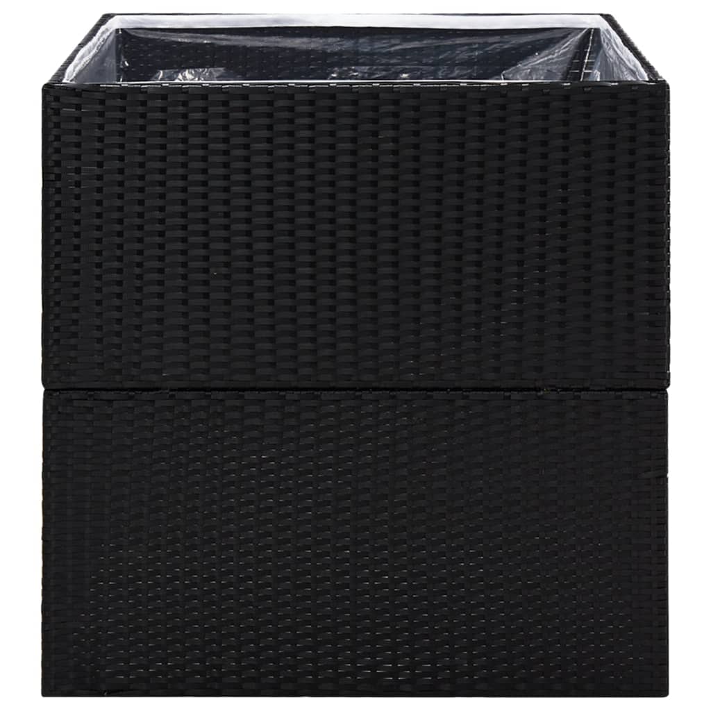 Plantenbak 80x80x80 cm poly rattan zwart is nu te koop bij PeponiXL, paradijselijk wonen!