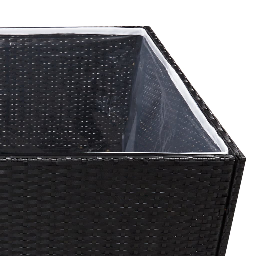 Plantenbak 80x80x80 cm poly rattan zwart is nu te koop bij PeponiXL, paradijselijk wonen!
