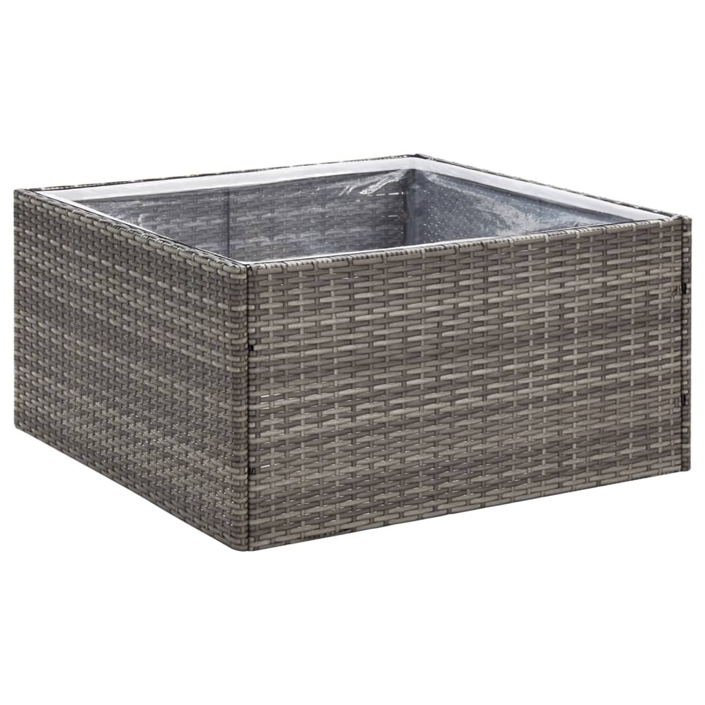 Plantenbak 80x80x40 cm poly rattan grijs is nu te koop bij PeponiXL, paradijselijk wonen!