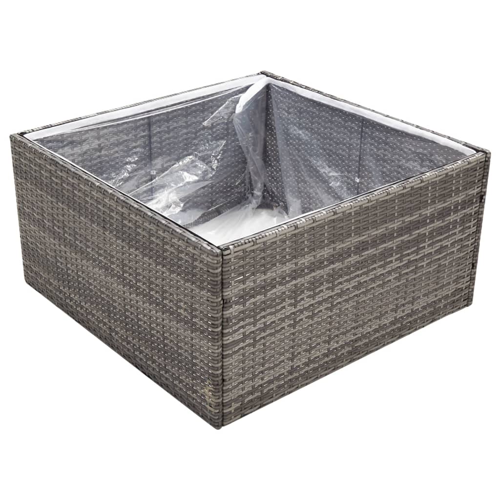Plantenbak 80x80x40 cm poly rattan grijs is nu te koop bij PeponiXL, paradijselijk wonen!