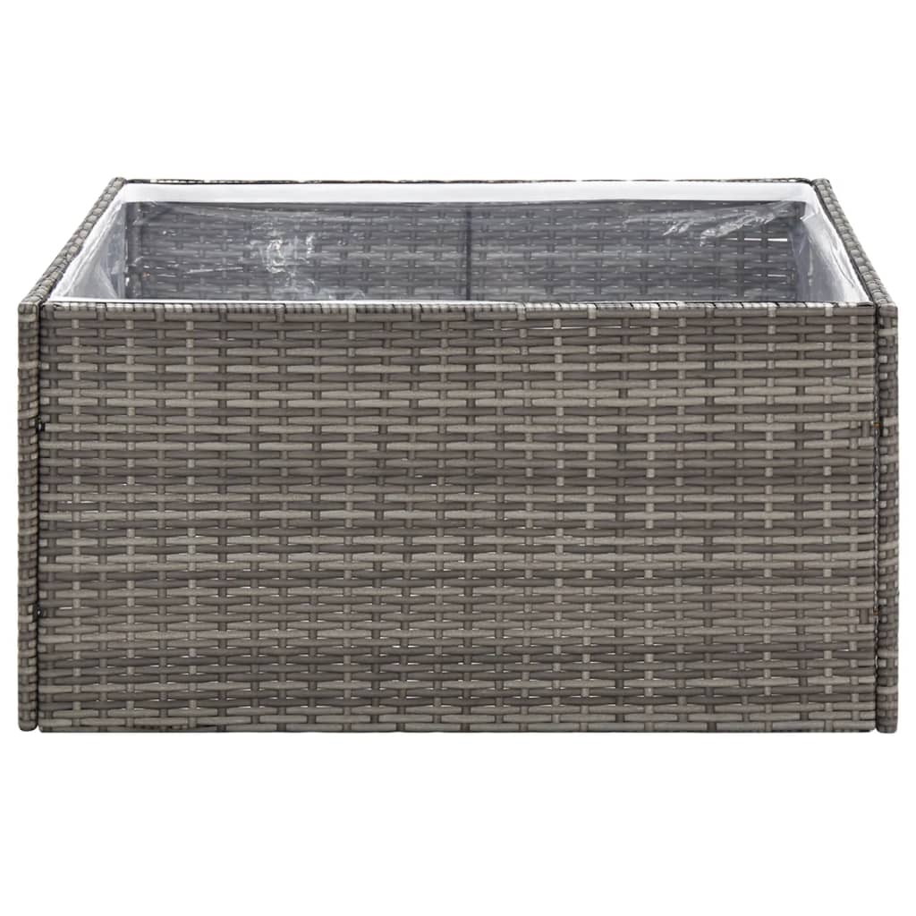 Plantenbak 80x80x40 cm poly rattan grijs is nu te koop bij PeponiXL, paradijselijk wonen!