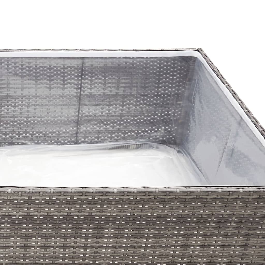 Plantenbak 80x80x40 cm poly rattan grijs is nu te koop bij PeponiXL, paradijselijk wonen!