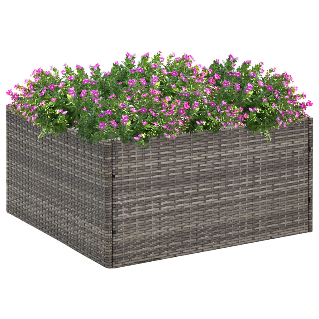 Plantenbak 80x80x40 cm poly rattan grijs is nu te koop bij PeponiXL, paradijselijk wonen!