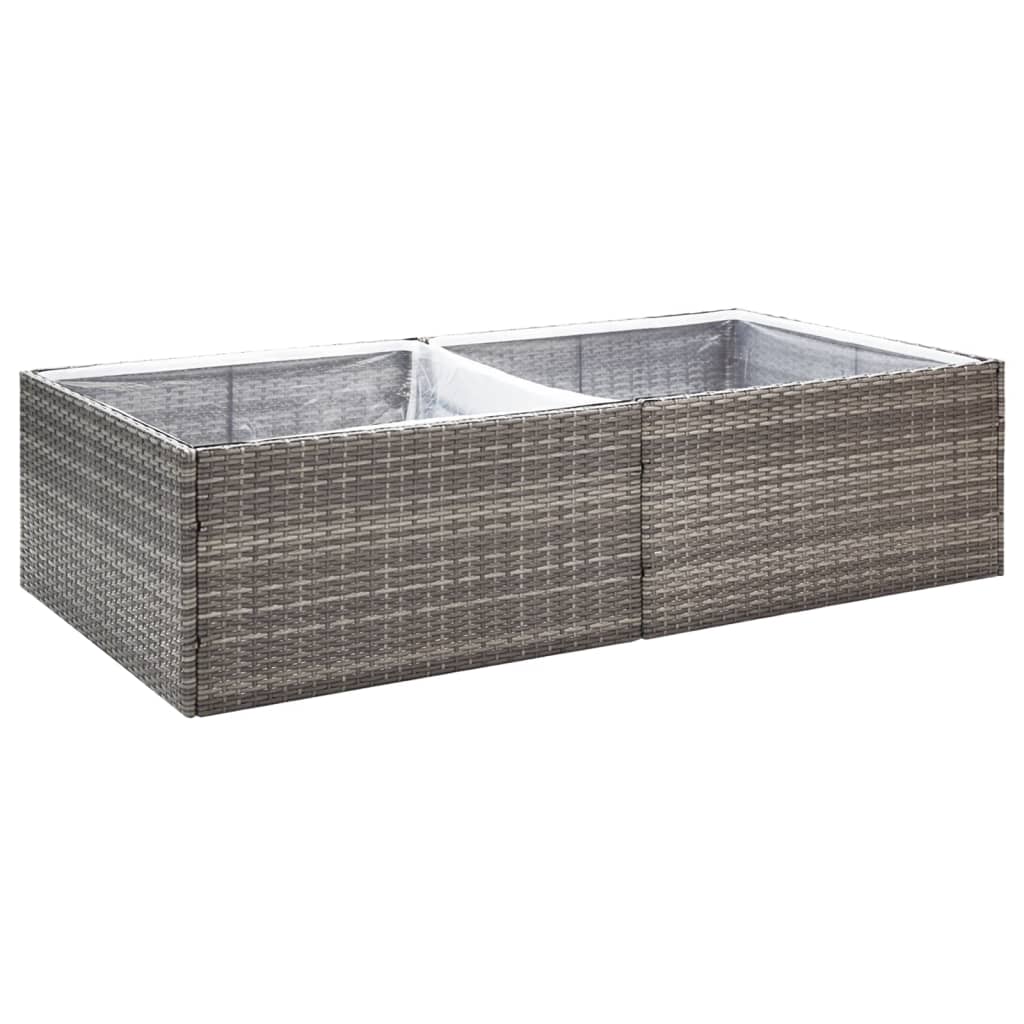 Plantenbak 157x80x40 cm poly rattan grijs is nu te koop bij PeponiXL, paradijselijk wonen!