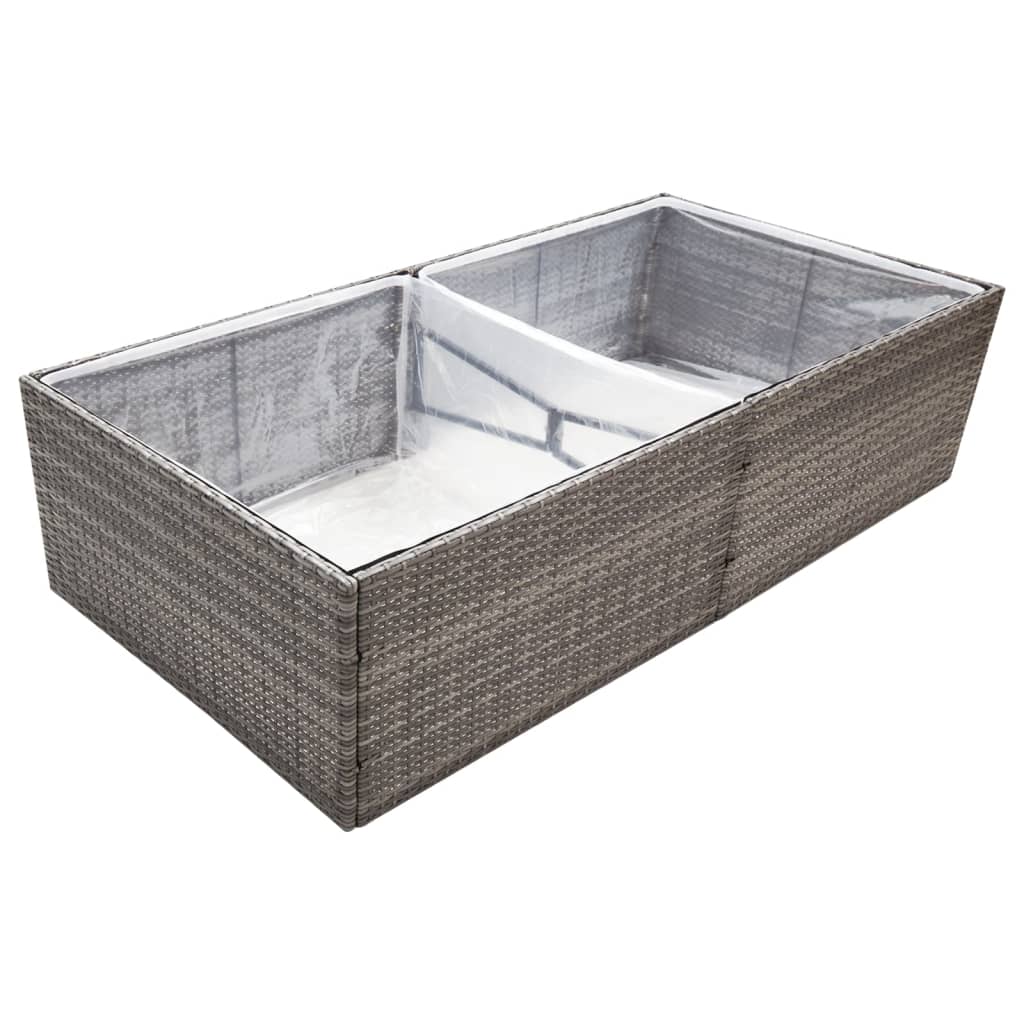 Plantenbak 157x80x40 cm poly rattan grijs is nu te koop bij PeponiXL, paradijselijk wonen!