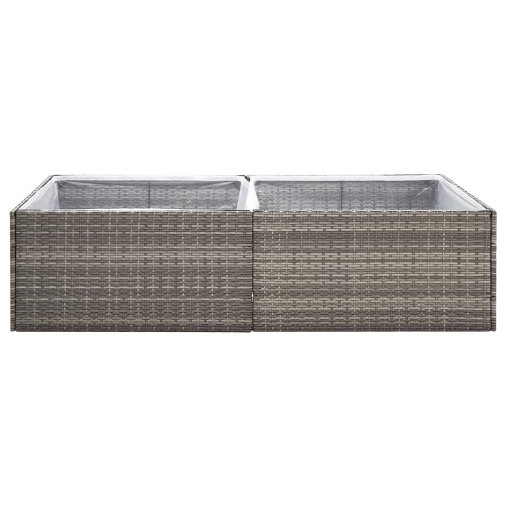 Plantenbak 157x80x40 cm poly rattan grijs is nu te koop bij PeponiXL, paradijselijk wonen!