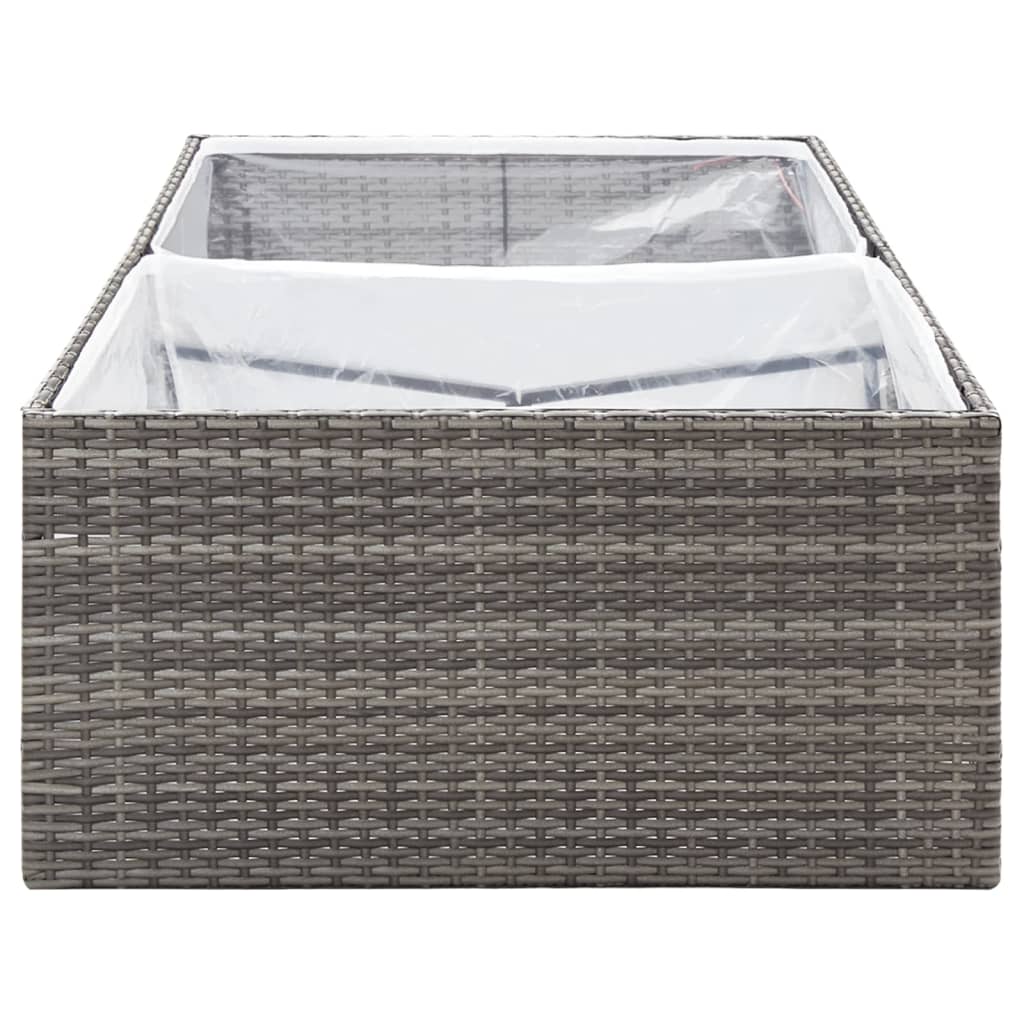 Plantenbak 157x80x40 cm poly rattan grijs is nu te koop bij PeponiXL, paradijselijk wonen!