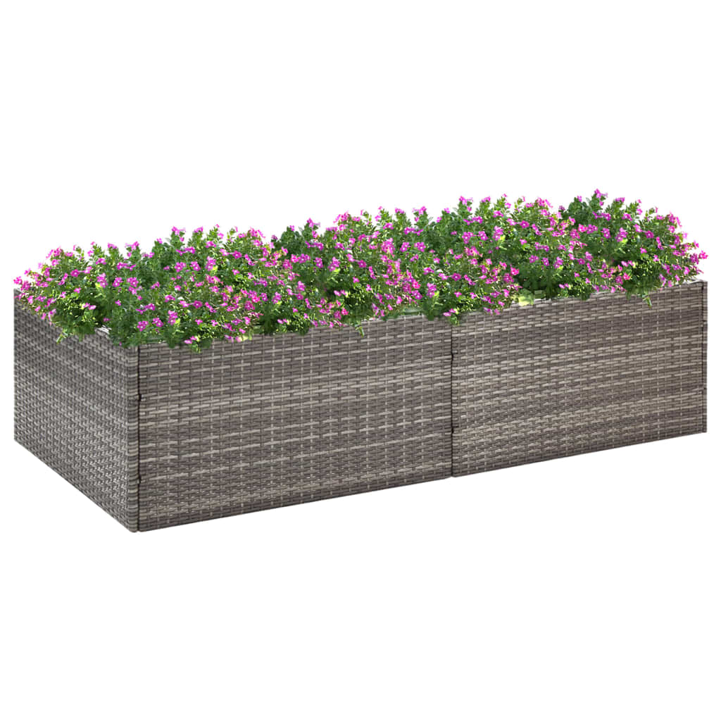 Plantenbak 157x80x40 cm poly rattan grijs is nu te koop bij PeponiXL, paradijselijk wonen!
