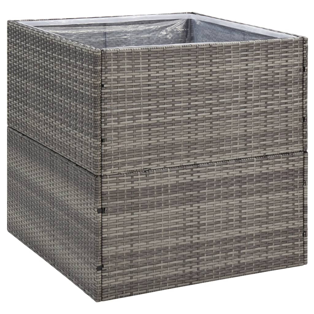 Plantenbak 80x80x80 cm poly rattan grijs is nu te koop bij PeponiXL, paradijselijk wonen!