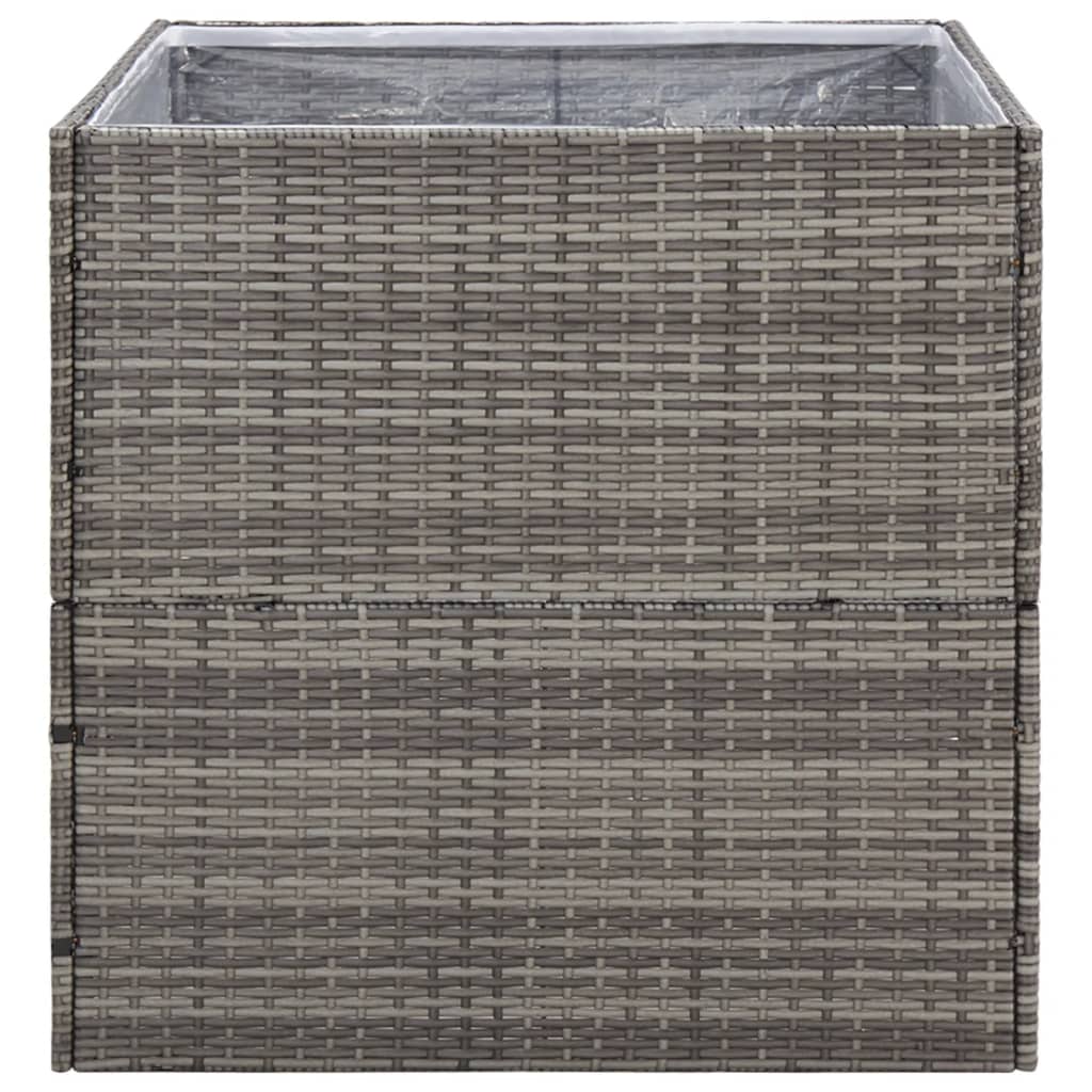 Plantenbak 80x80x80 cm poly rattan grijs is nu te koop bij PeponiXL, paradijselijk wonen!