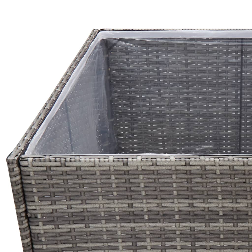 Plantenbak 80x80x80 cm poly rattan grijs is nu te koop bij PeponiXL, paradijselijk wonen!