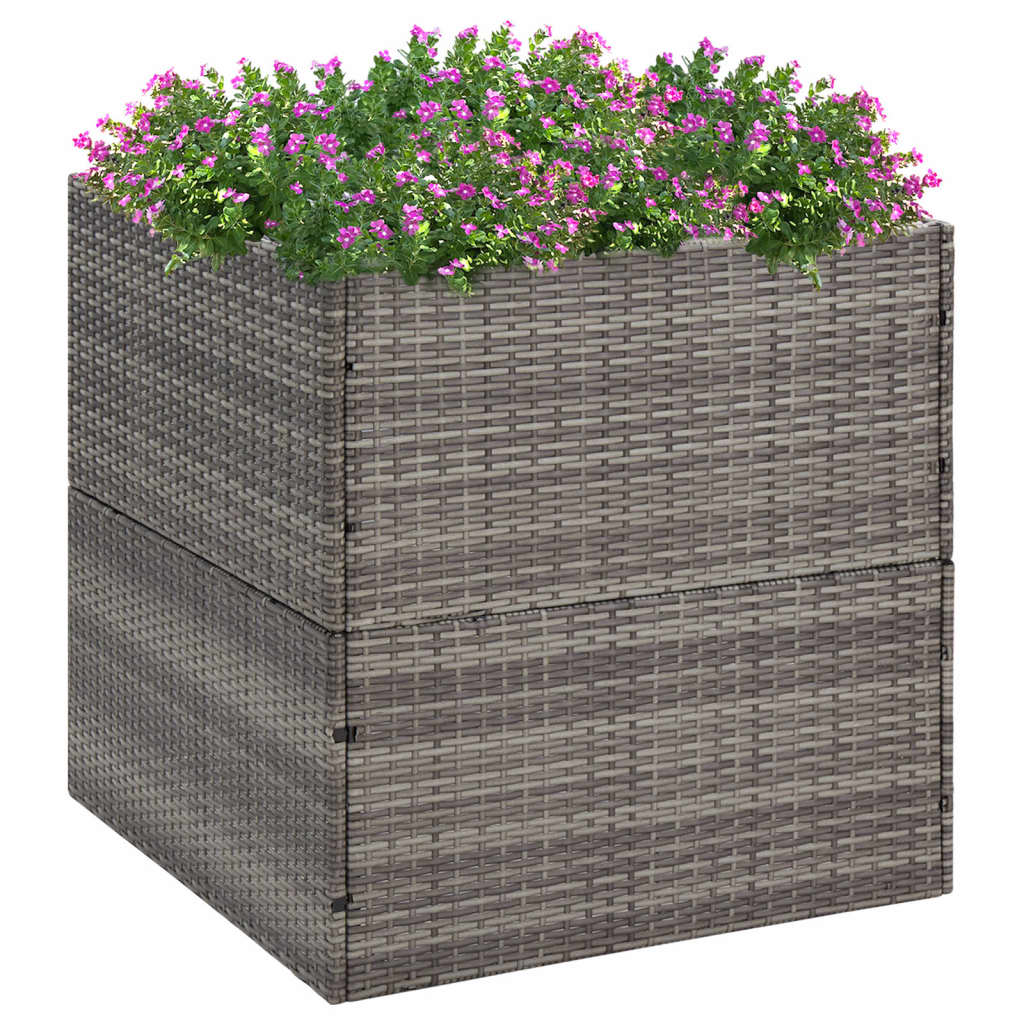 Plantenbak 80x80x80 cm poly rattan grijs is nu te koop bij PeponiXL, paradijselijk wonen!