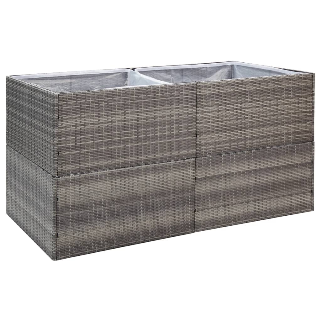 Plantenbak 157x80x80 cm poly rattan grijs is nu te koop bij PeponiXL, paradijselijk wonen!