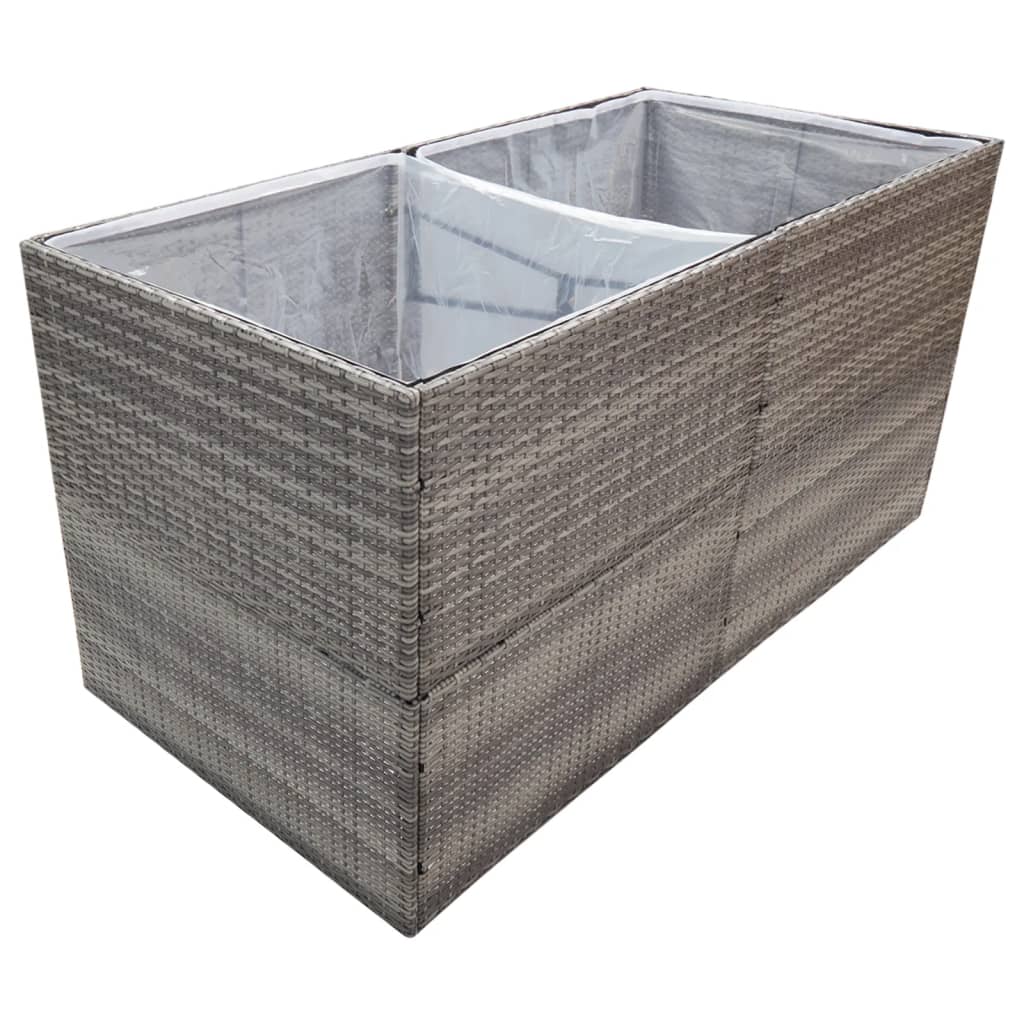 Plantenbak 157x80x80 cm poly rattan grijs is nu te koop bij PeponiXL, paradijselijk wonen!