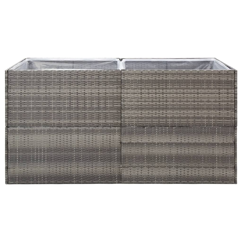 Plantenbak 157x80x80 cm poly rattan grijs is nu te koop bij PeponiXL, paradijselijk wonen!
