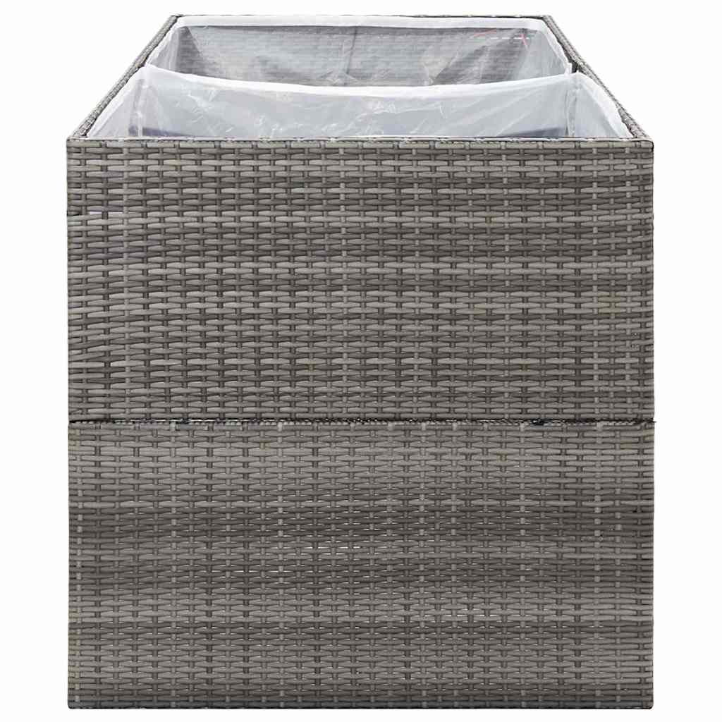 Plantenbak 157x80x80 cm poly rattan grijs is nu te koop bij PeponiXL, paradijselijk wonen!