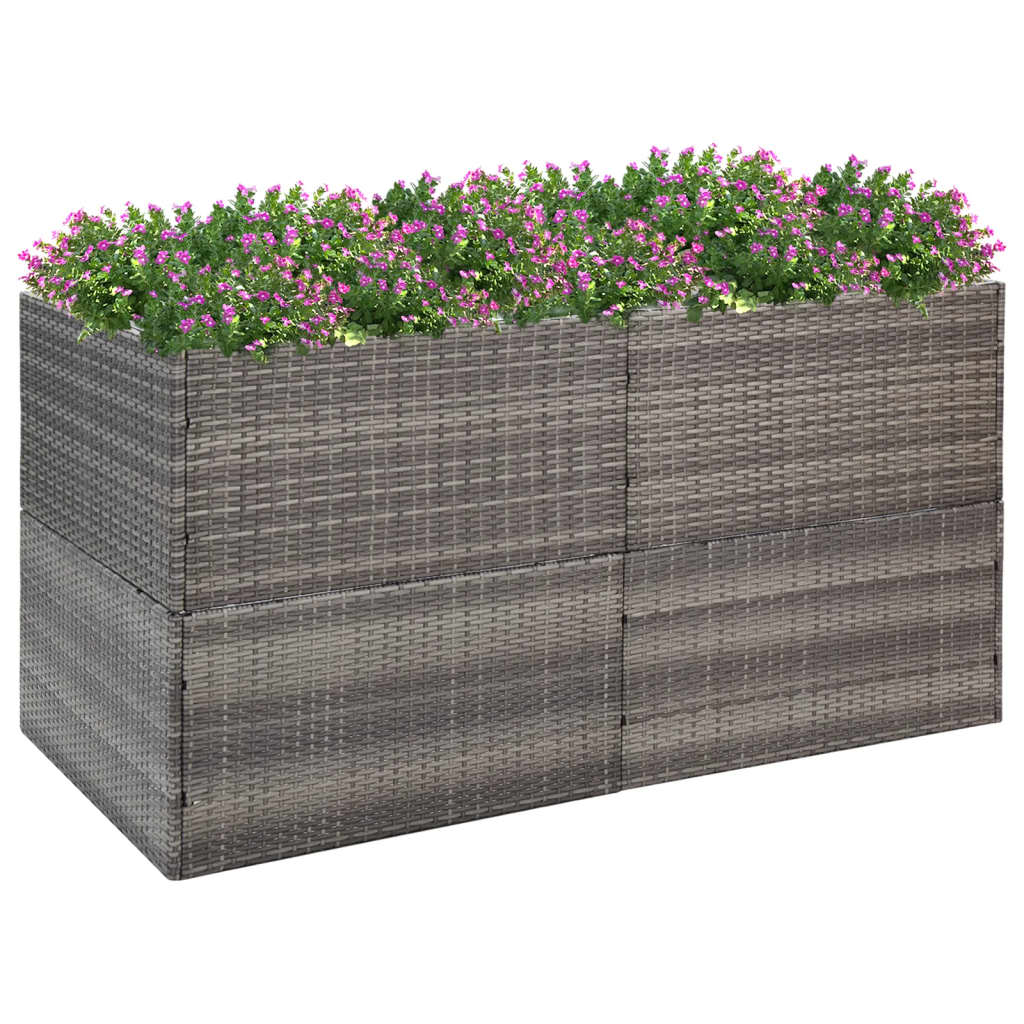 Plantenbak 157x80x80 cm poly rattan grijs is nu te koop bij PeponiXL, paradijselijk wonen!
