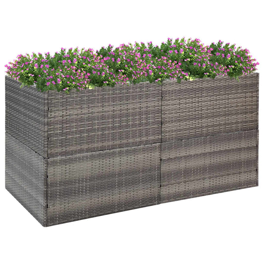 Plantenbak 157x80x80 cm poly rattan grijs is nu te koop bij PeponiXL, paradijselijk wonen!