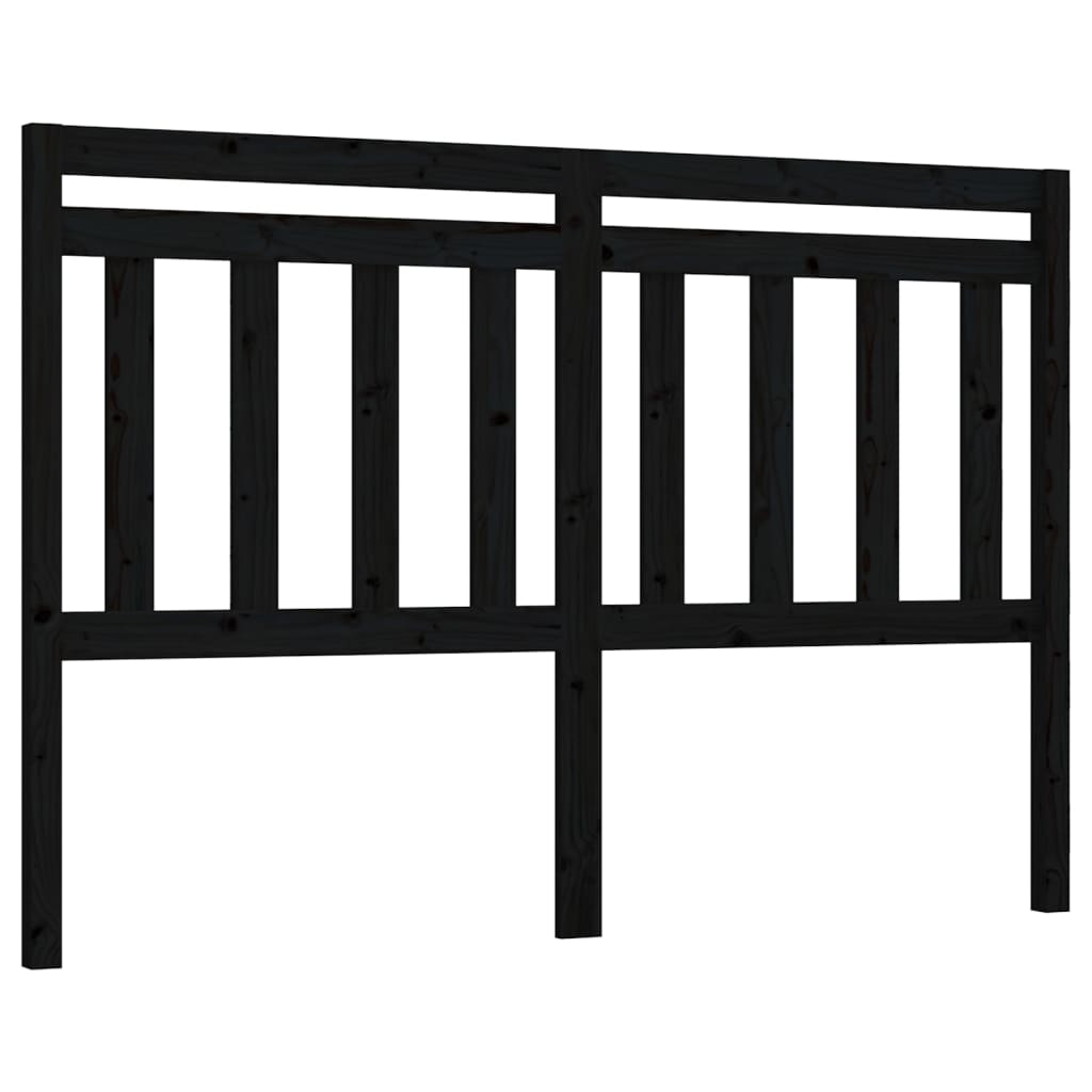 Hoofdbord 126x4x100 cm massief grenenhout zwart is nu te koop bij PeponiXL, paradijselijk wonen!