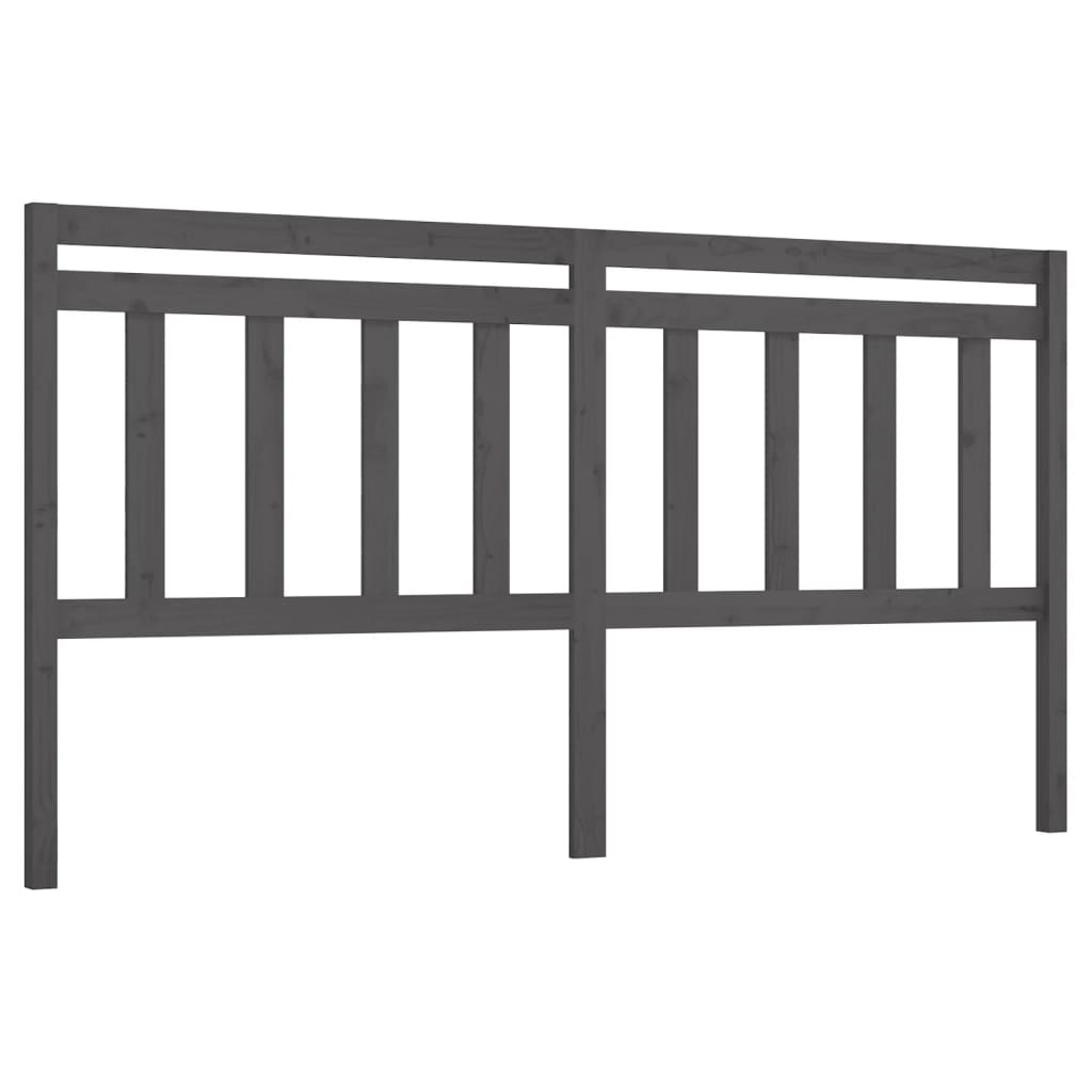 Hoofdbord 206x4x100 cm massief grenenhout grijs is nu te koop bij PeponiXL, paradijselijk wonen!