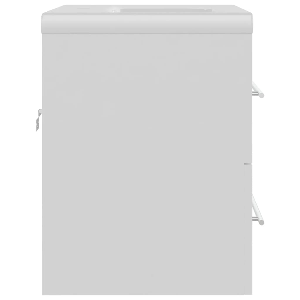 Wastafelkast met ingebouwde wastafel bewerkt hout wit is nu te koop bij PeponiXL, paradijselijk wonen!