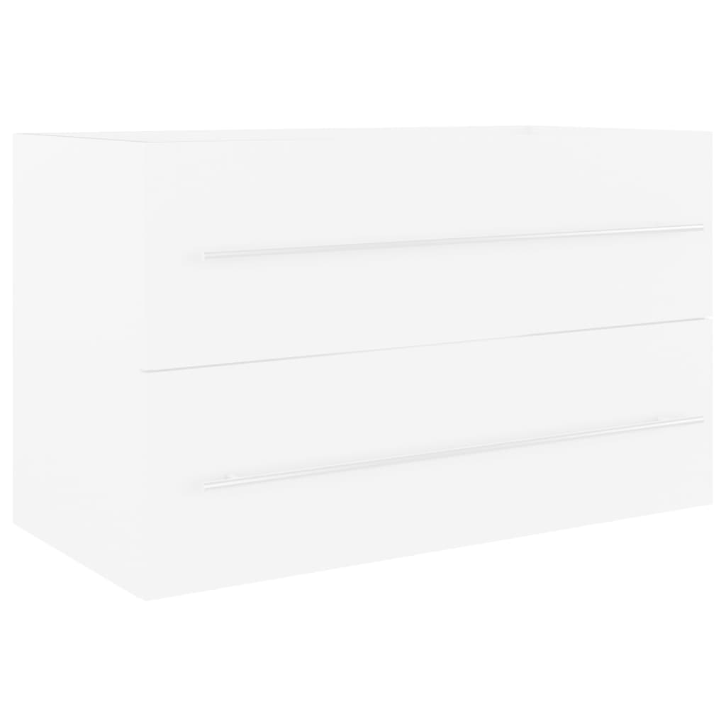 Wastafelkast met ingebouwde wastafel spaanplaat wit is nu te koop bij PeponiXL, paradijselijk wonen!