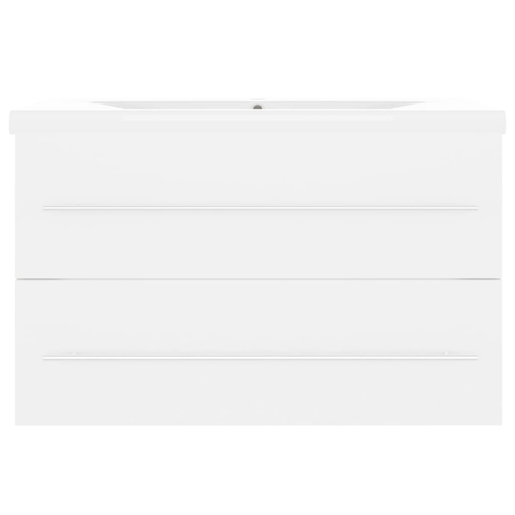 Wastafelkast met ingebouwde wastafel spaanplaat wit is nu te koop bij PeponiXL, paradijselijk wonen!