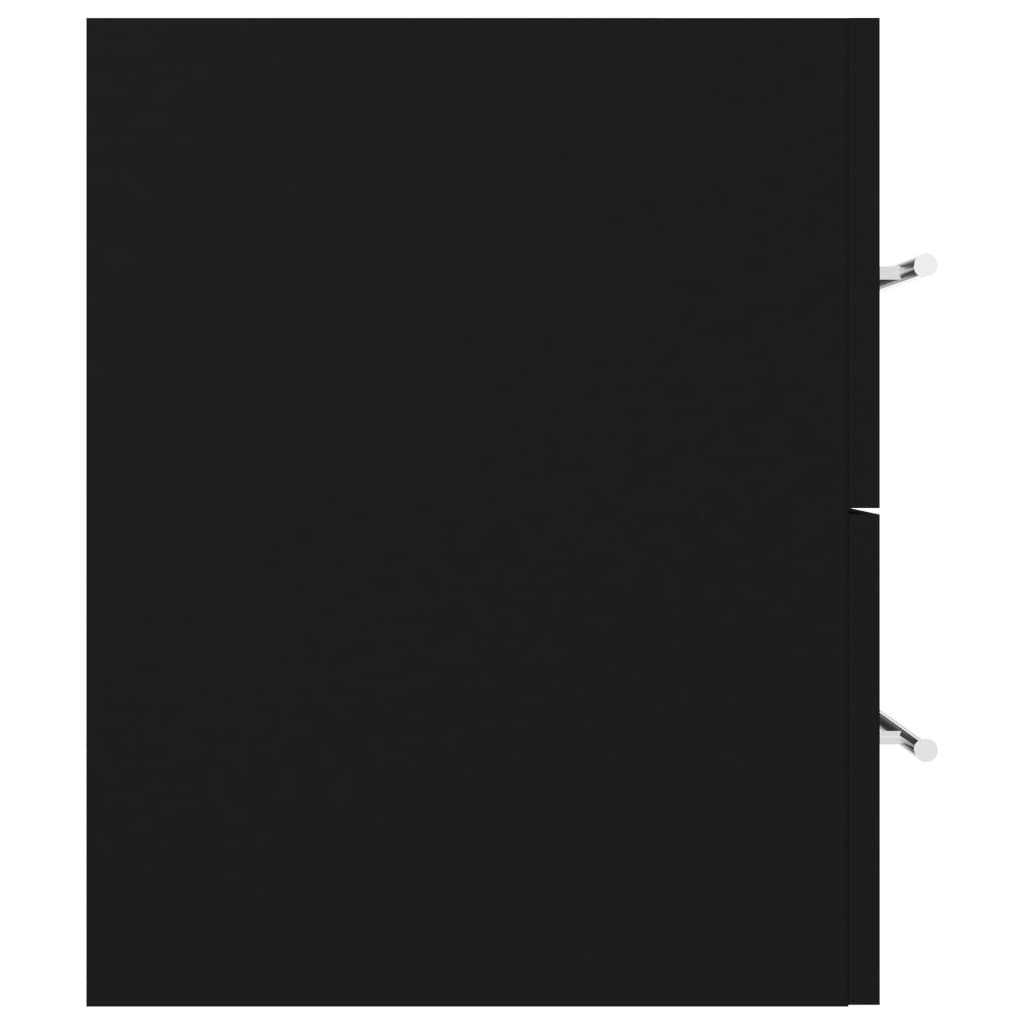 Wastafelkast met ingebouwde wastafel bewerkt hout zwart is nu te koop bij PeponiXL, paradijselijk wonen!
