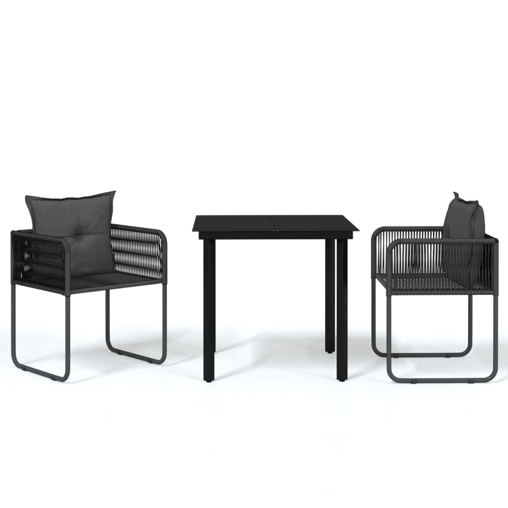 3-delige Tuinset zwart is nu te koop bij PeponiXL, paradijselijk wonen!