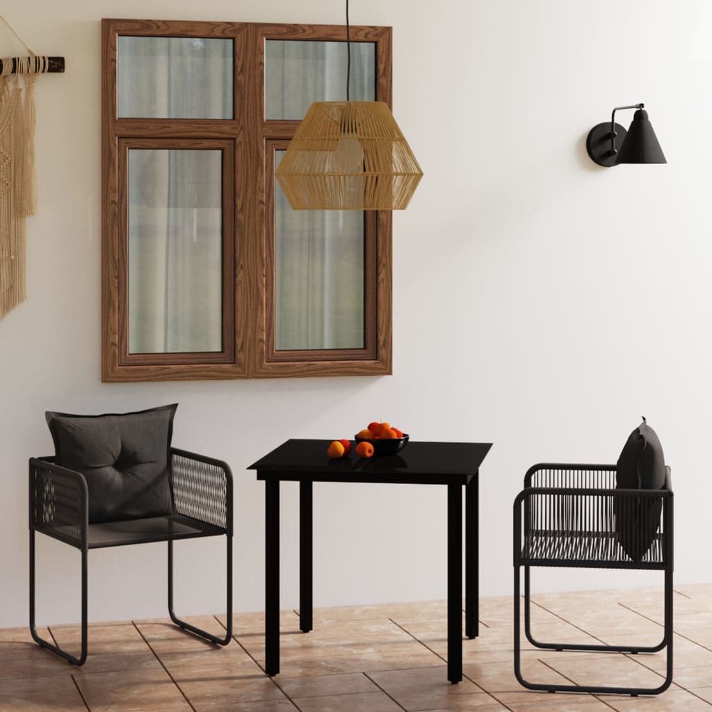 3-delige Tuinset zwart is nu te koop bij PeponiXL, paradijselijk wonen!