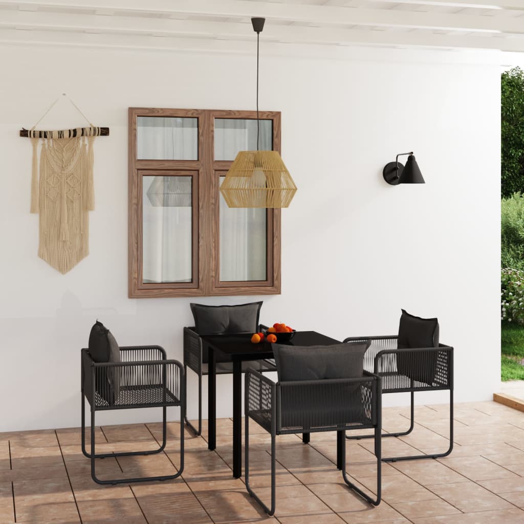 5-delige Tuinset zwart is nu te koop bij PeponiXL, paradijselijk wonen!