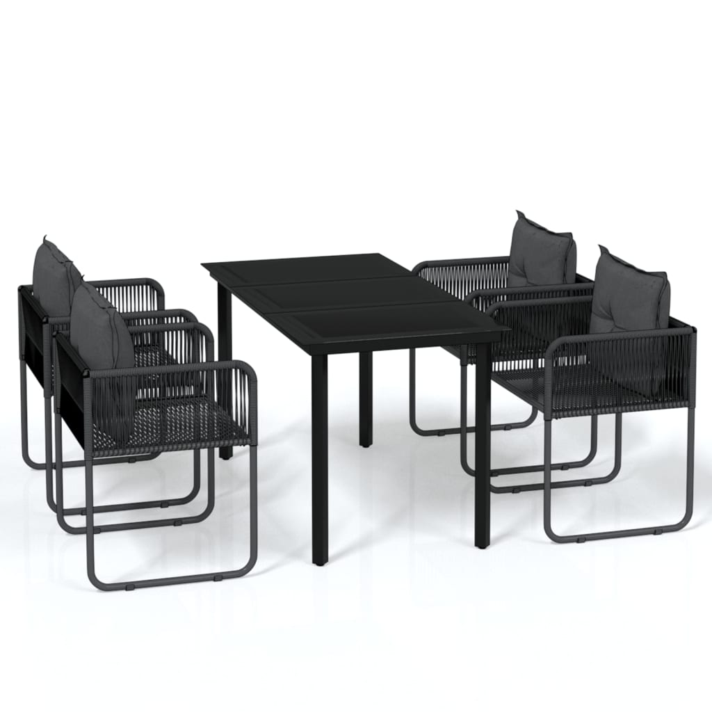 5-delige Tuinset zwart is nu te koop bij PeponiXL, paradijselijk wonen!