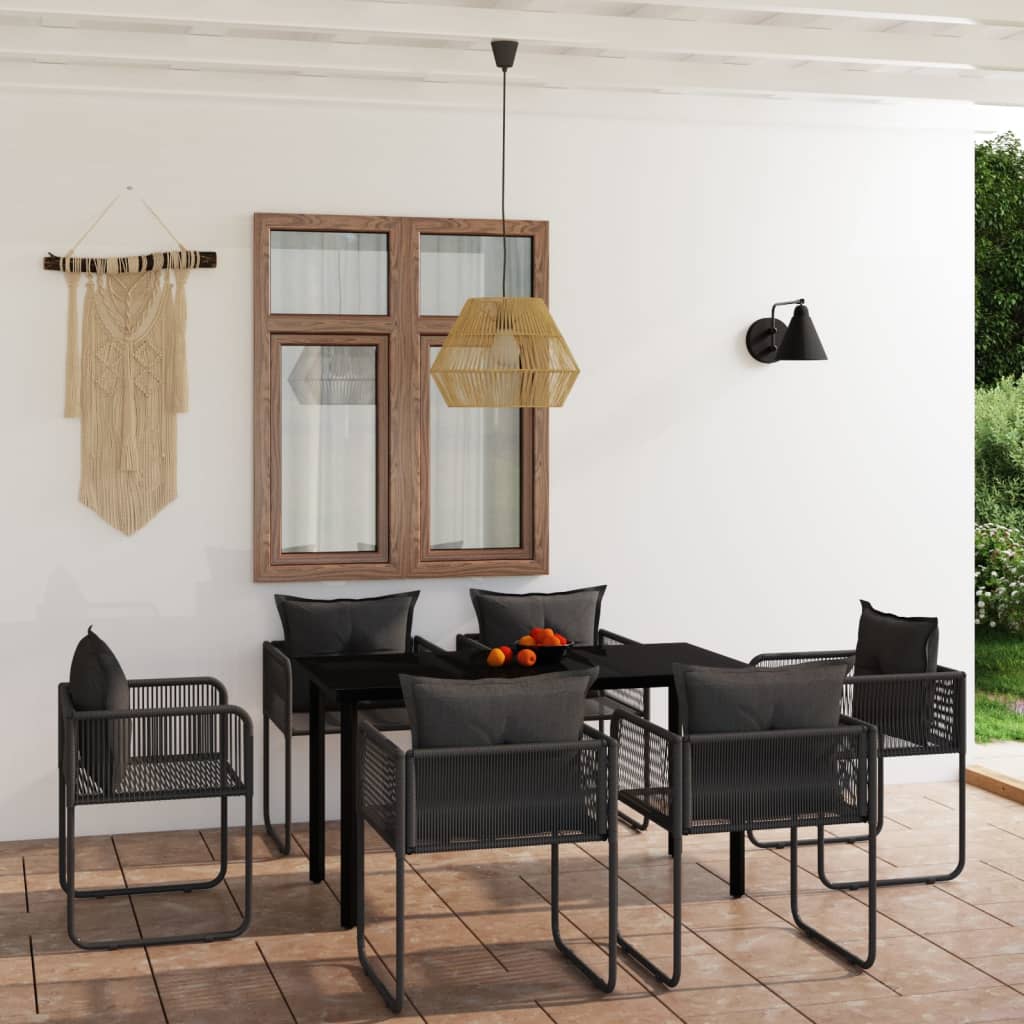 7-delige Tuinset zwart is nu te koop bij PeponiXL, paradijselijk wonen!