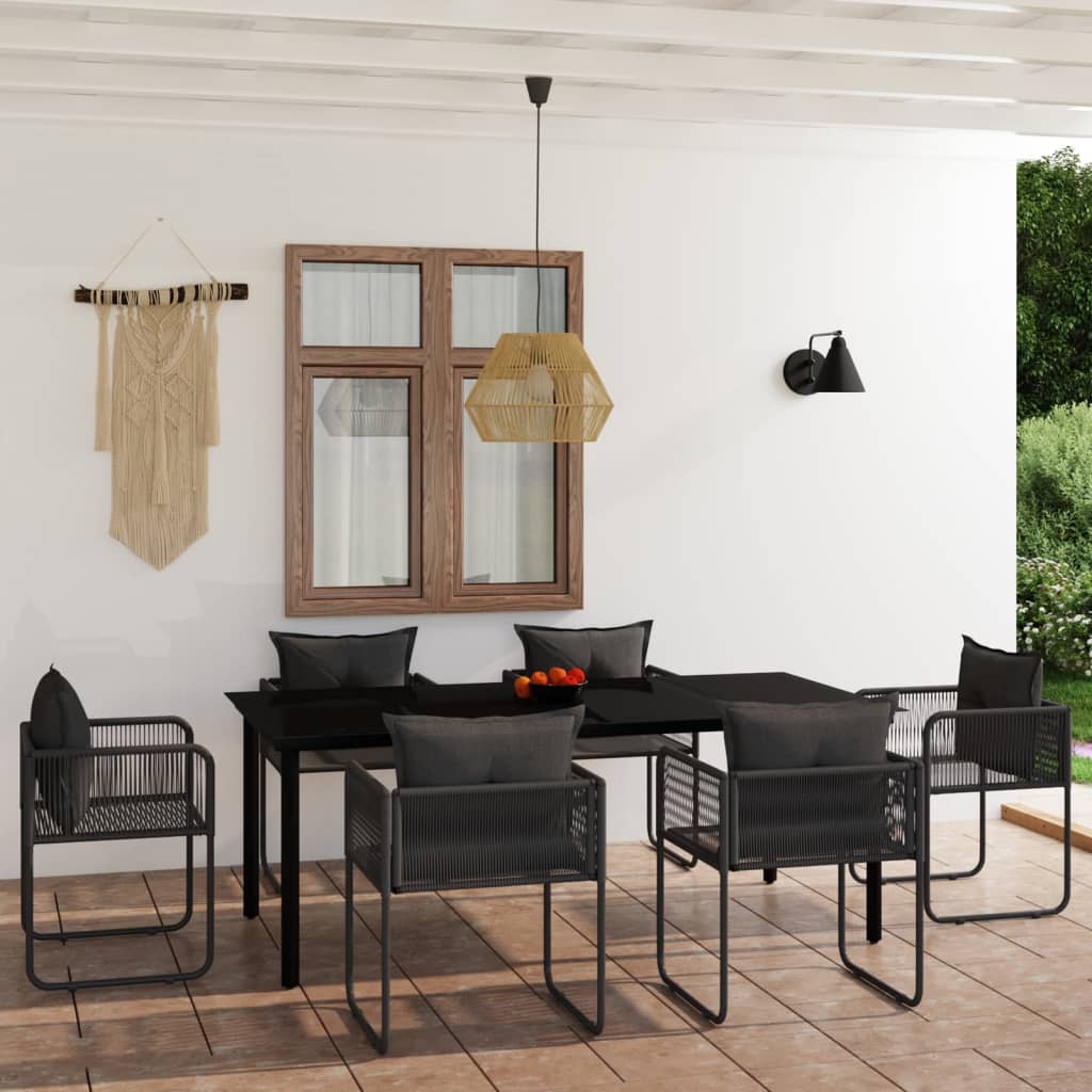 7-delige Tuinset zwart is nu te koop bij PeponiXL, paradijselijk wonen!