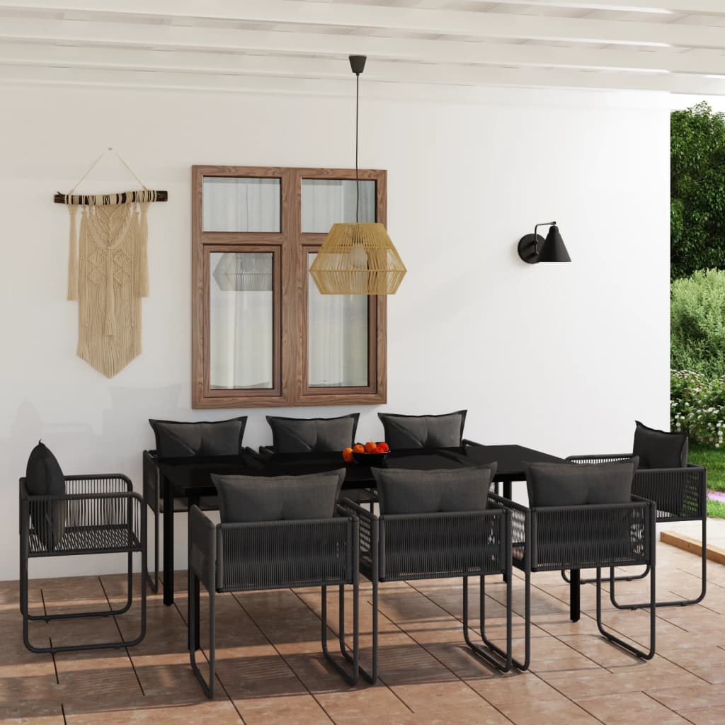 9-delige Tuinset zwart is nu te koop bij PeponiXL, paradijselijk wonen!